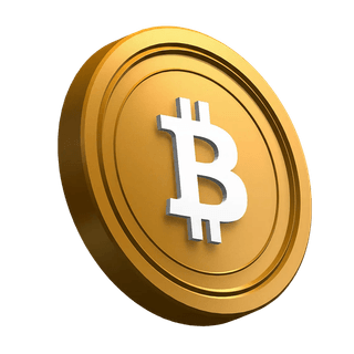 Moneda inclinada de Bitcoin (BTC) dentro del diseño de la sección de presentación